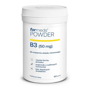 POWDER B3 60 porcji WITAMINA B3 NIACYNA KWAS NIKOTYNOWY ZMĘCZENIE | FORMEDS