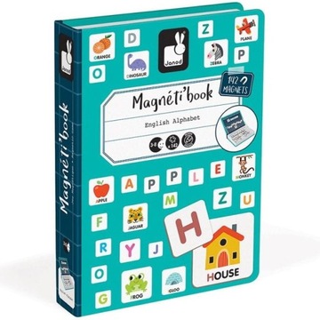 MAGNETYCZNA UKŁADANKA Alfabet Angielski Dla Dzieci NAUKA Janod 130 el. 3+