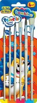 PĘDZELKI DO FARB I KLEJU BAMBINO 6 SZT.