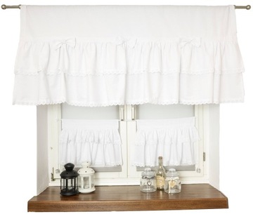 KOMPLET STYL SHABBY CHIC 140x70 BAWEŁNA KORONKA