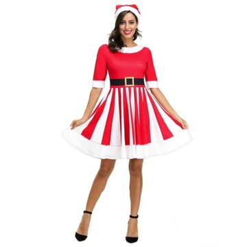 Seksowna Sukienka Z Serii Boże Narodzenie, W Dopasowanym Kroju I Wzorem