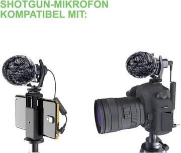 Профессиональный кардиоидный микрофон-пушка с ветрозащитой.