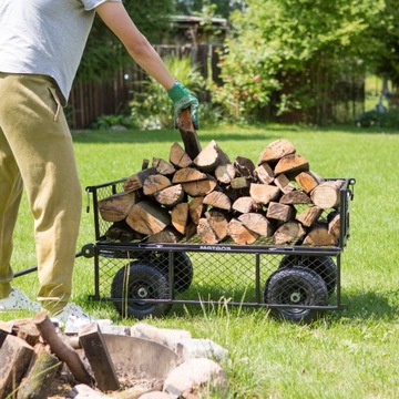 Стальная транспортная тележка с брезентами складывания метеор 95 л.