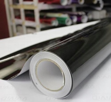 FOLIA SAMOCHODOWA OKLEINA CZARNA CZARNY POŁYSK 152x50cm SAMOPRZYLEPNA