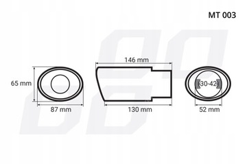 НАКОНЕЧНИК ВЫХЛОПА, ГЛУШИТЕЛЬ, КРЫШКА ИЗ НЕРЖАВЕЮЩЕЙ СТАЛИ INOX