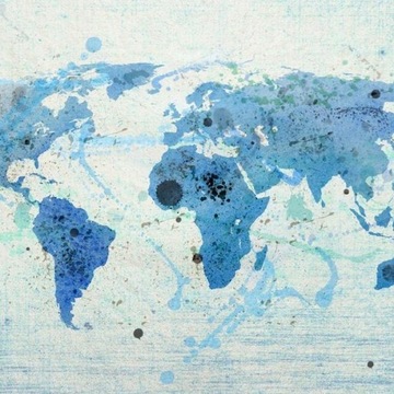 FOTOTAPETA 300x231 +KLEJ, Malowana niebieska mapa