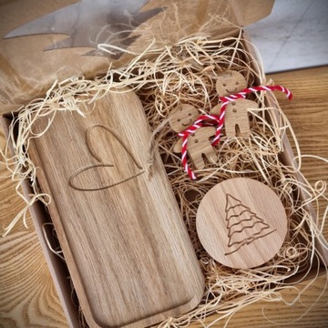 Набор деревянных аксессуаров, рождественский подарок, рождественский поднос.