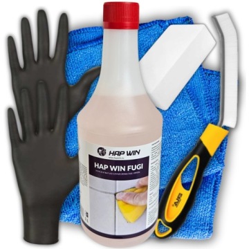 Płyn do Mycia Fug 1L Szczotka Magiczna Gąbka Mikrofibra Rękawiczki GRATIS