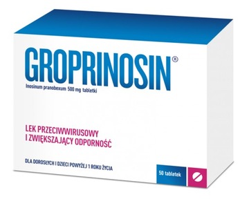 Groprinosin, 500 mg, 50 tabletek