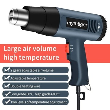 Mythtiger 220v 2000w 2Gears Industrial Hair Dryer Air Heating Heat Gun Weld