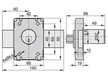 Верхние замки GAMA ДЛЯ ДВЕРЕЙ KOWAL GATE
