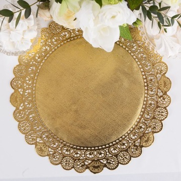 ПОДАЧКИ ДЛЯ ТОРТА/ЗОЛОТЫЕ ТАРЕЛКИ Ø36СМ 10 шт.