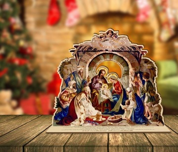 БОЛЬШОЙ РОЖДЕСТВЕНСКИЙ 3D СТАБИЛЬНЫЙ вертеп Рождественская елка Рождественский подарок День Святого Николая
