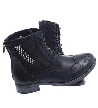 АЖУРНЫЕ ВЕСЕННИЕ БОТИНКИ, ЧЕРНЫЕ ТРАПЕРЫ 15459 38