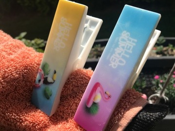 KLIPS DO RĘCZNIKA PLAŻOWEGO KĄPIELOWEGO NA PLAŻĘ KLAMERKA SPINACZ DUŻY 2szt