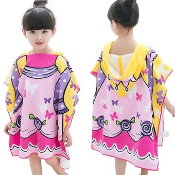 RĘCZNIK PLAŻOWY PONCHO Z KAPTUREM DZIECIĘCY 60x120
