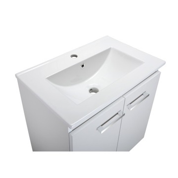 Подвесной шкафчик для ванной комнаты с умывальником, белый матовый 60