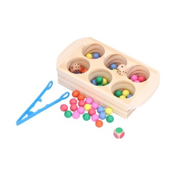 Деревянные разноцветные бусины с зажимом Математика