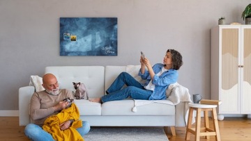 Стеклянная картина ОБЛАЧНОЕ НЕБО 90х60 см + БЕСПЛАТНЫЙ набор аксессуаров