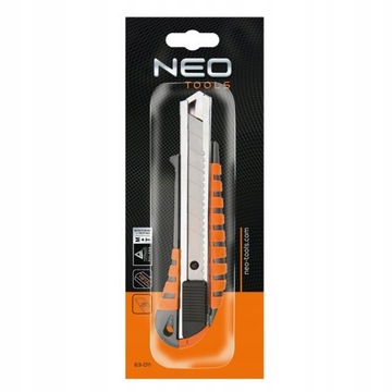 Nóż z ostrzem łamanym 18 mm, metalowy korpus NEO