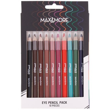 Kredki do oczu MAX&MORE ZESTAW 10 sztuk różne