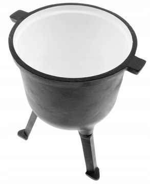 ЧУГУННЫЙ ОХОТНИЧИЙ КАУЛДЕЛЬ 8Л. Эмалированный горшок