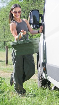 Складная корзина силиконовая корзина с ручками 16л.