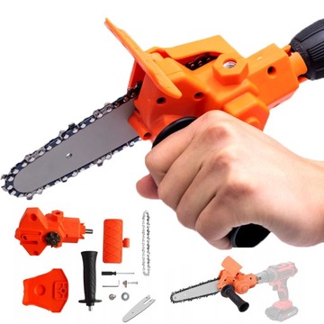 ADAPTER PIŁA ŁAŃCUCHOWA 4'' NA WIERTARKI LUB WKRĘTARKI, PRZYSTAWKA Z RĄCZKĄ