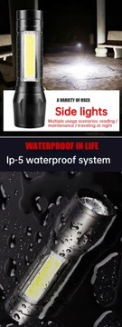 Перезаряжаемый мощный светодиодный фонарик Mini Zoom.