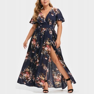 Zwiewna sukienka w kwiaty PLUS SIZE54_7XL