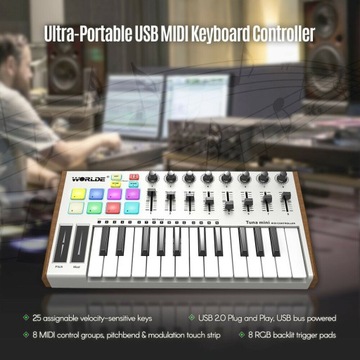 WORLDE TUNA MINI Ультрапортативный USB MIDI с 25 клавишами