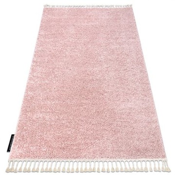 Dywan shaggy boho frędzle gładki różowy 180x270