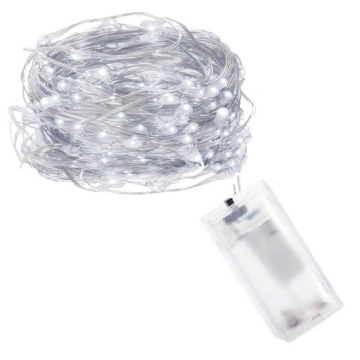 LAMPKI DRUCIKI 20LED ZIMNE BIAŁE ŚWIATEŁKA MIRKO ŻYŁKI NA BATERIE ŚWIATŁO