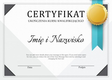 Certyfikat dla firm - druk od 1 szt.