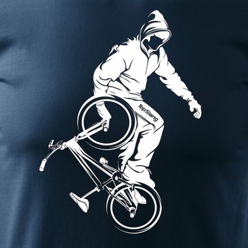 Koszulka rowerowa z BMX z rowerem na rower skater