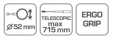 ТЕЛЕСКОПИЧЕСКОЕ ИНСПЕКЦИОННОЕ ЗЕРКАЛО HOGERT 245-715 мм Hogert Technician 52 мм