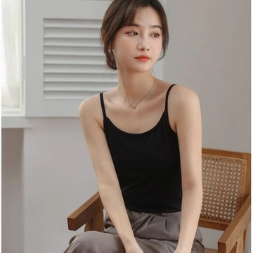 Women Simple Camisoles Summer Girl Sexy Strap Cott