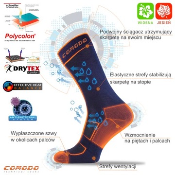 Мотоциклетные носки Transitional Comodo MTB1, размеры 43-46.