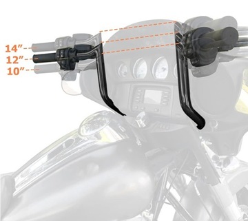 Руль BAGGER 14 дюймов Touring Glide Ape HD хром HARLEY street elektra Monk