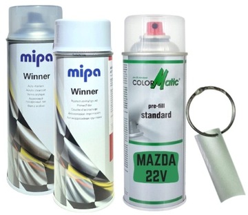 ZESTAW LAKIER SAMOCHODOWY SPRAY MAZDA 22V