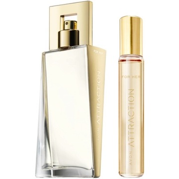 AVON ATTRACTION ZESTAW WODA PERFUMOWANA DAMSKA 50ML + PERFUMETKA + GRATIS