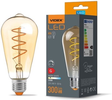 MAS24 ŻARÓWKA LED FILAMENT E27 ST64 4W VIDEX AMBER