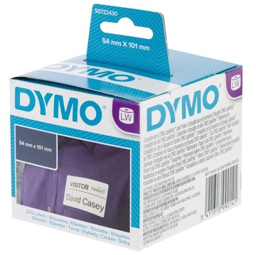 Dymo Прозрачный идентификатор 101x54 99014 белая этикетка