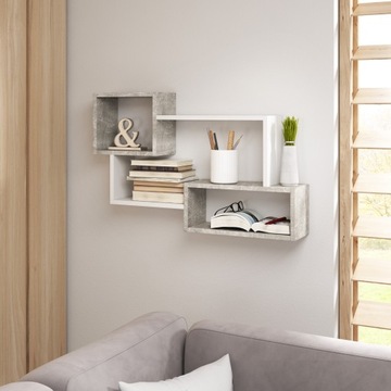 Półka płyta laminowana Etna 87x54x18 Biały Beton