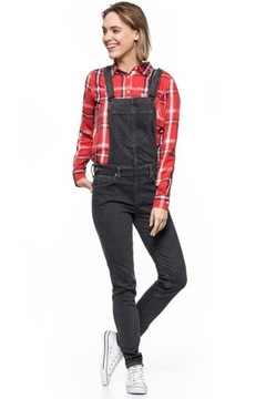 LEE BIB SKINNY DAMSKIE OGRODNICZKI JEANSOWE M