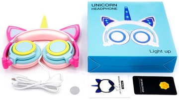 НАУШНИКИ СВЕТЯЩИЕСЯ, УШИ С ПОДСВЕТКОЙ, РОГ ЕДИНОРОГА