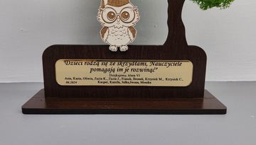 3D дерево бонсай из мха, стоящее на конец года, мистер Сова, любое зеркало с гравировкой