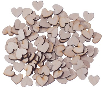 SERCE drewniane serduszka SCRAPKI ślub 3cm /100szt