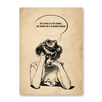 PLAKAT NA ŚCIANĘ 50x70cm RETRO VINTAGE kobieta