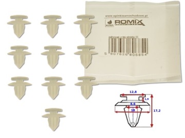 TOYOTA AVENSIS T25 03- KLIPS SPINKA KOŁEK BOCZKÓW